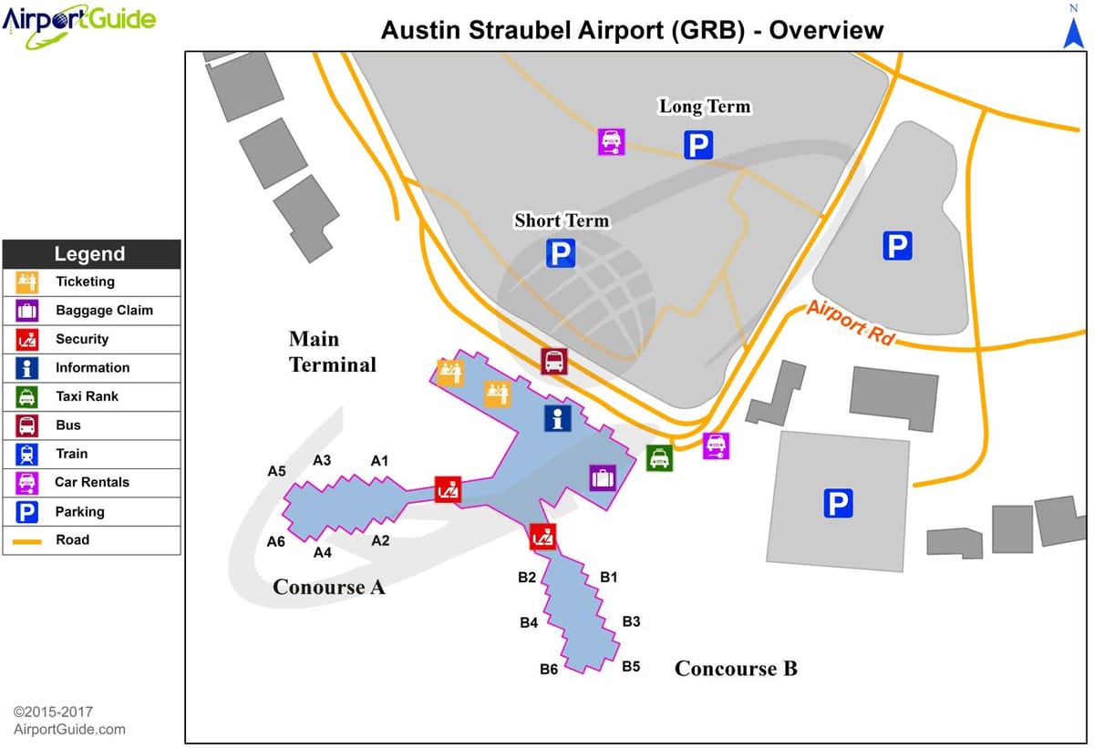 Austin bandara terminal peta