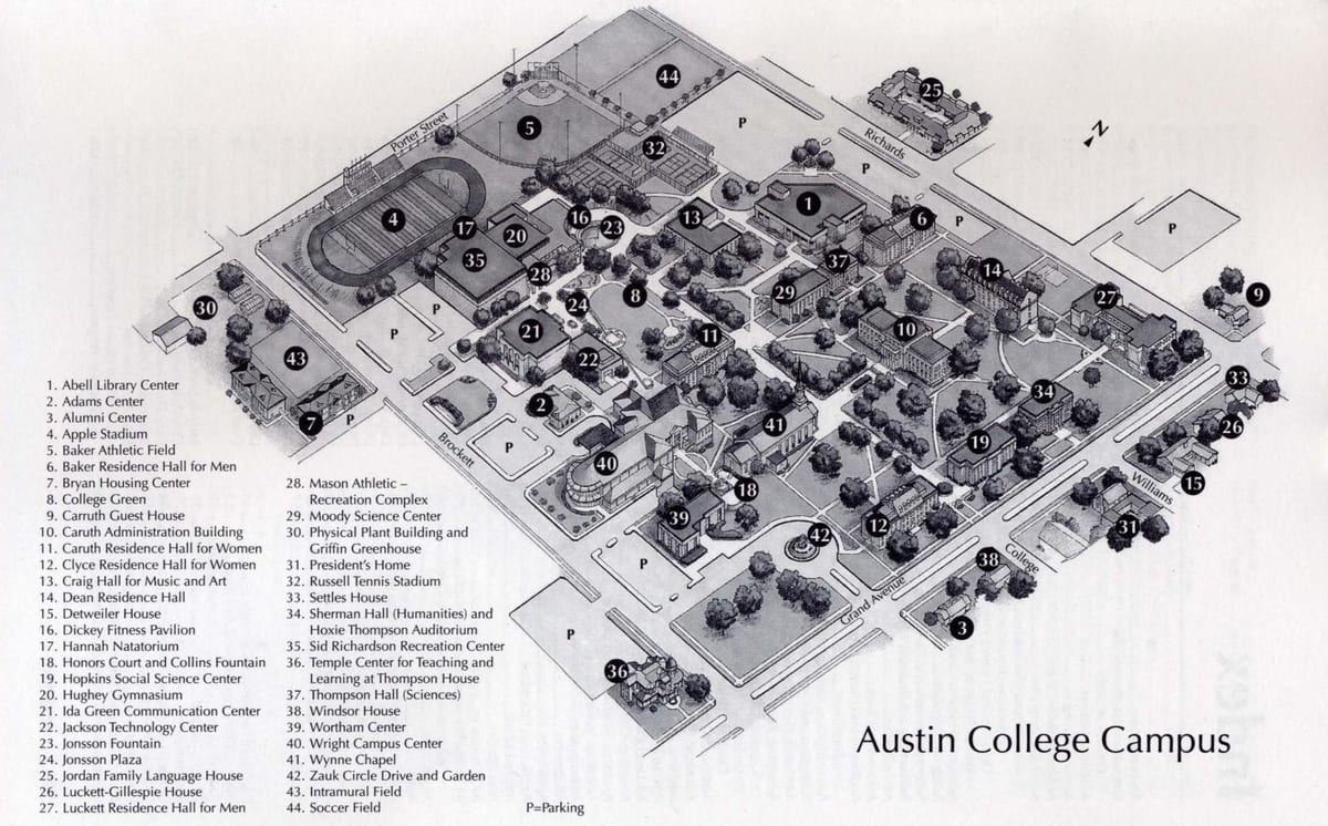 Austin college campus map