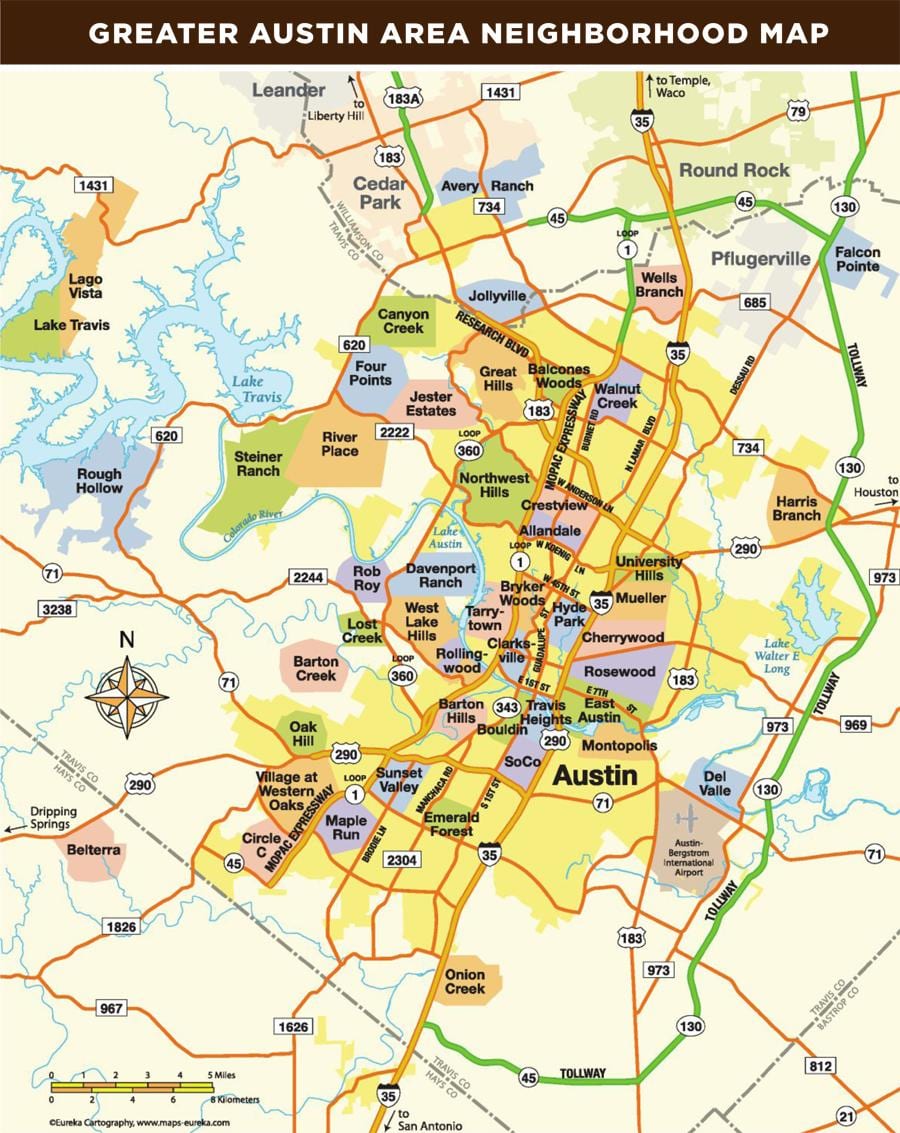 peta dari Austin Tx area